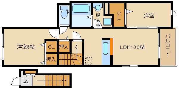 大阪府羽曳野市東阪田 喜志駅 2LDK アパート 賃貸物件詳細