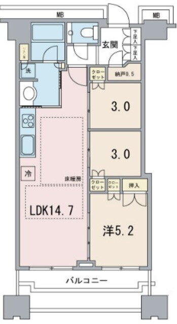 富久クロスコンフォートタワー 53階 1SLDK 賃貸物件詳細