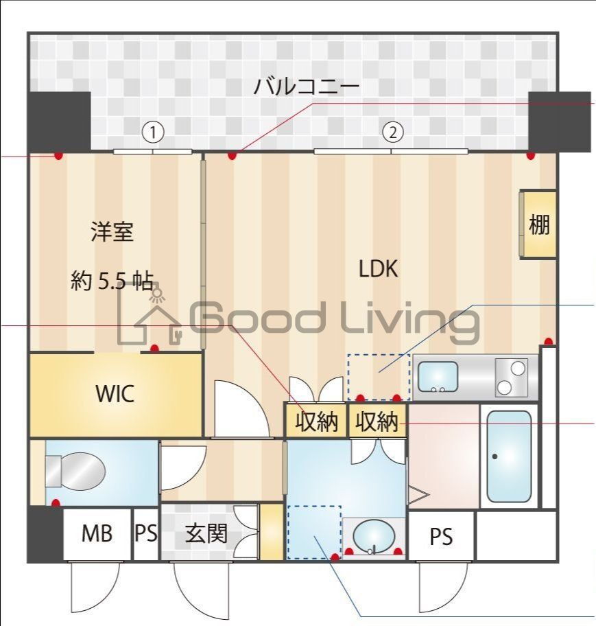 福岡県福岡市東区箱崎ふ頭３ 貝塚駅 1LDK マンション 賃貸物件詳細