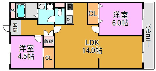 石賀ハイム 3階 2LDK 賃貸物件詳細