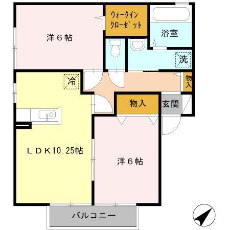 茨城県稲敷郡阿見町岡崎２ 荒川沖駅 2LDK アパート 賃貸物件詳細