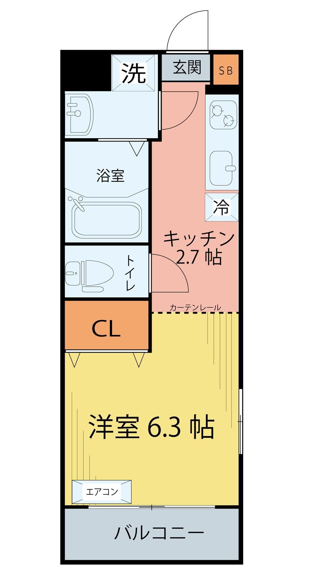 五橋リトル・ヒルズ 3階 1K 賃貸物件詳細