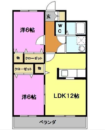 グランシャリオ 2階 2LDK 賃貸物件詳細