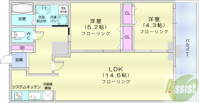 北海道札幌市中央区北四条東１ 札幌駅 2LDK マンション 賃貸物件詳細