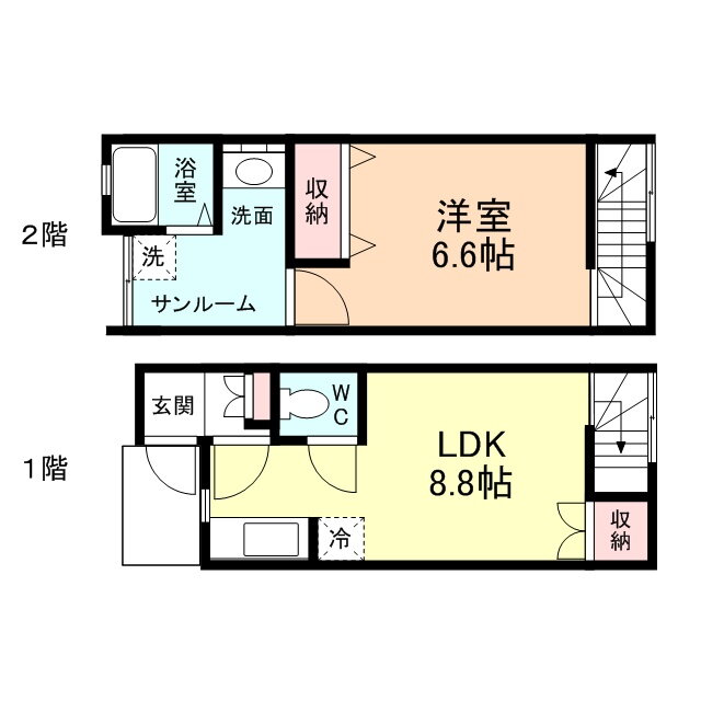 富山県富山市常盤台 東新庄駅 1LDK アパート 賃貸物件詳細