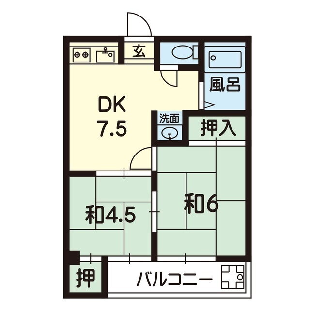 野口マンション 2階 2DK 賃貸物件詳細
