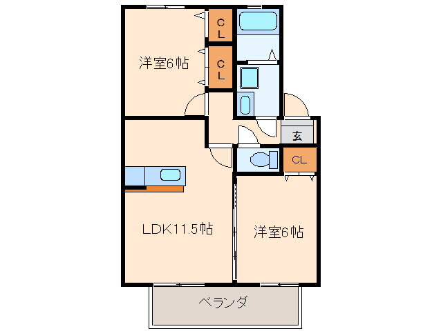 福岡県福岡市西区泉２ 周船寺駅 2LDK アパート 賃貸物件詳細