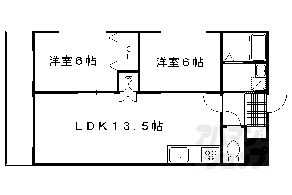 カサグランデ嵯峨野 1階 2LDK 賃貸物件詳細