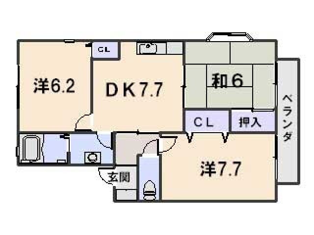 ユーハウス椎原 1階 3DK 賃貸物件詳細