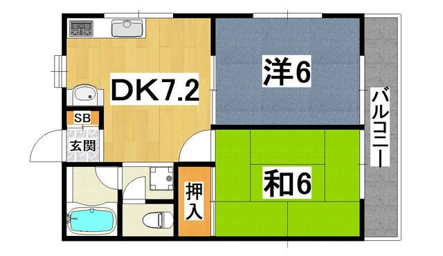 ジョイハイツ六甲 2階 2DK 賃貸物件詳細