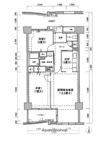 ファンテ 11階 2LDK 賃貸物件詳細