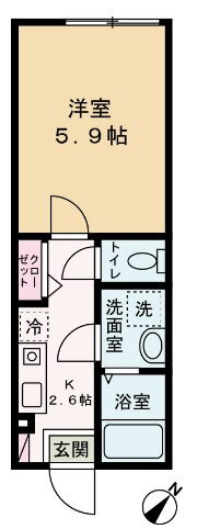 神奈川県横浜市神奈川区新子安２ 新子安駅 1K アパート 賃貸物件詳細