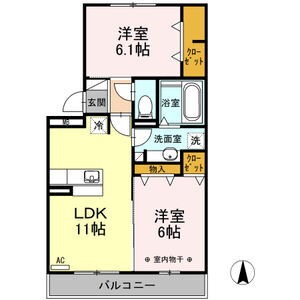 愛知県稲沢市松下２ 国府宮駅 2LDK アパート 賃貸物件詳細