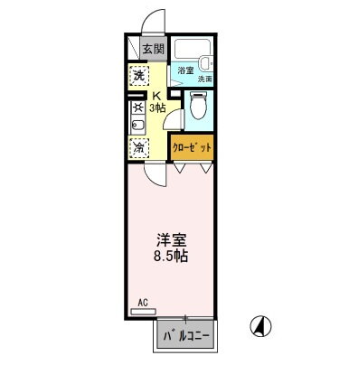 パインハウス 1階 1K 賃貸物件詳細