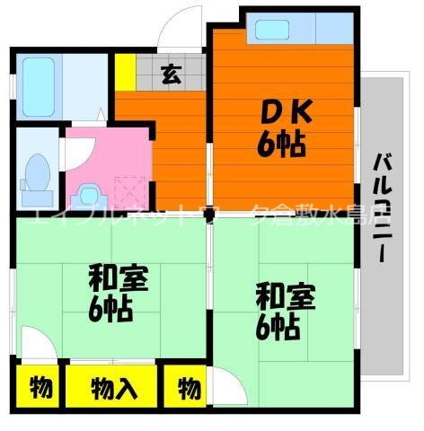 岡山県倉敷市神田１ 常盤駅 2DK アパート 賃貸物件詳細