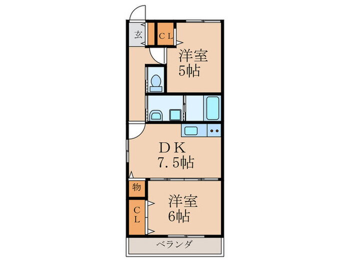 福岡県遠賀郡水巻町吉田東１ 水巻駅 2DK アパート 賃貸物件詳細