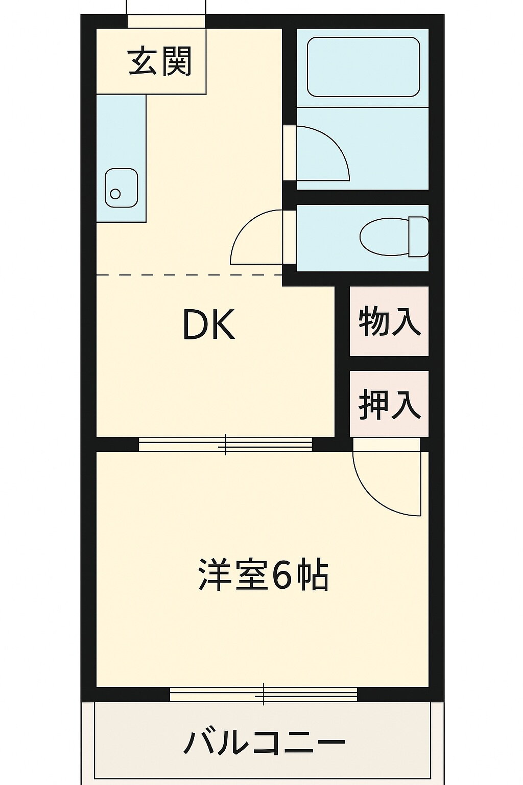 クマヤハイツ 2階 1DK 賃貸物件詳細