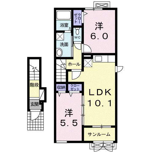 富山県高岡市上渡 西高岡駅 2LDK アパート 賃貸物件詳細