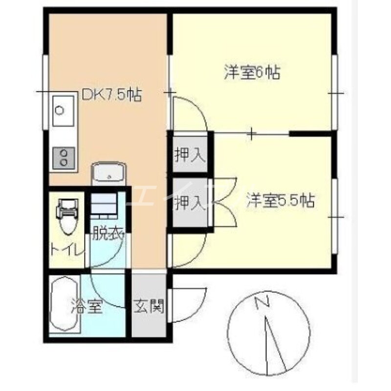 岡山県岡山市南区福富中１ 岡山駅 2DK アパート 賃貸物件詳細