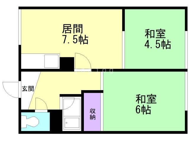 北海道旭川市神居五条９ 2DK アパート 賃貸物件詳細