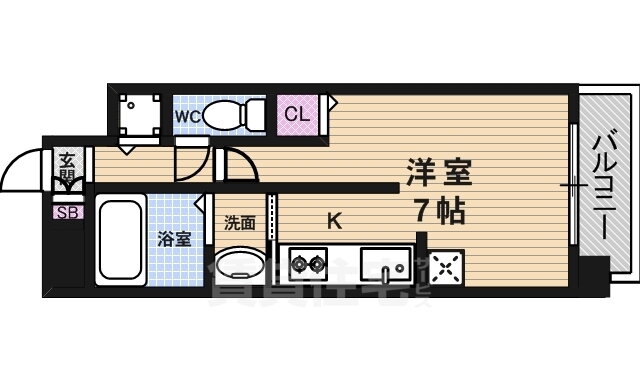クレアート大阪トゥールビヨン 7階 ワンルーム 賃貸物件詳細