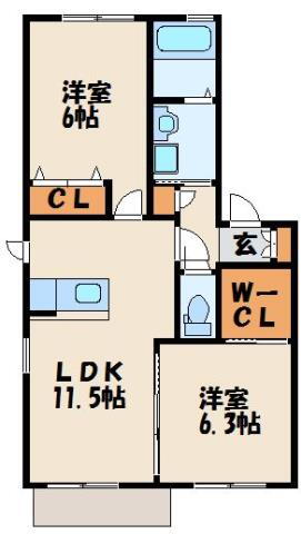 福岡県宗像市須恵１ 赤間駅 2LDK アパート 賃貸物件詳細