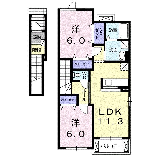 サンライズＩ 2階 2LDK 賃貸物件詳細