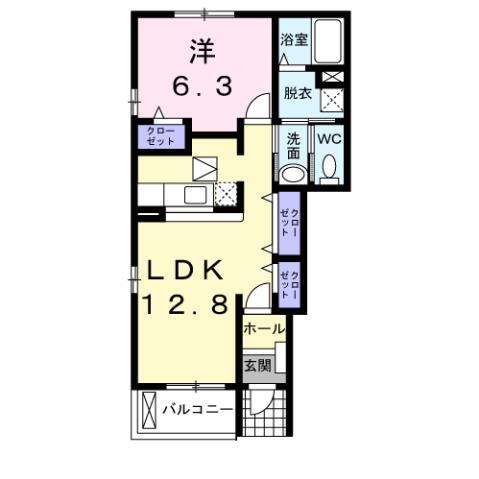 カーム　リー 1階 1LDK 賃貸物件詳細