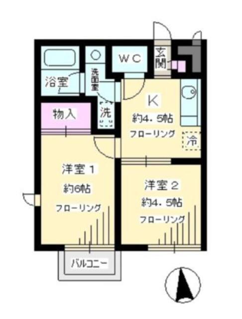東京都多摩市関戸５ 聖蹟桜ヶ丘駅 2DK アパート 賃貸物件詳細