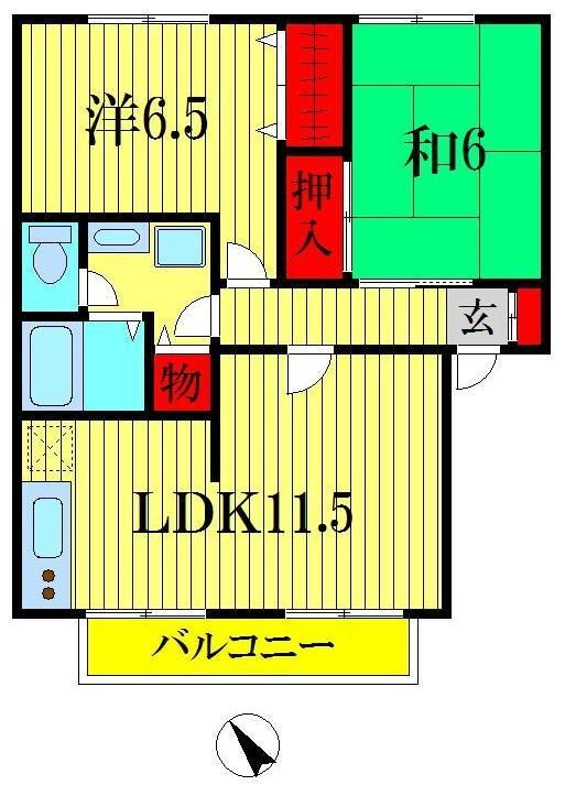 パストラルガーデンＡ・Ｂ棟 1階 2LDK 賃貸物件詳細