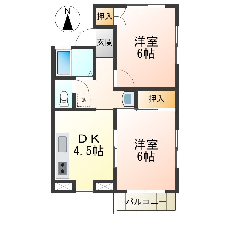山形県山形市桜田西１ 蔵王駅 2DK アパート 賃貸物件詳細