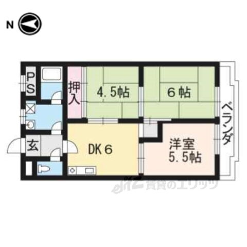 京都府京都市山科区椥辻東潰 椥辻駅 3DK マンション 賃貸物件詳細
