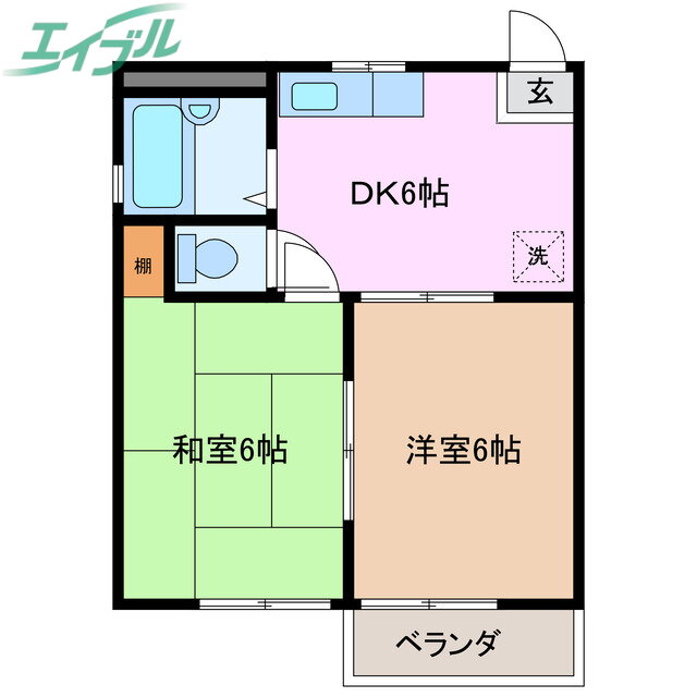 三重県四日市市青葉町 伊勢松本駅 2DK アパート 賃貸物件詳細