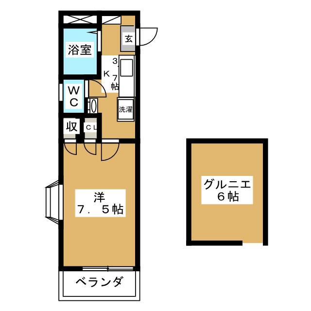 ＫＳハイム 2階 1K 賃貸物件詳細