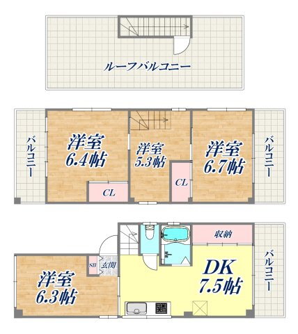 兵庫県神戸市灘区永手町５ 六甲道駅 4DK 一戸建て 賃貸物件詳細