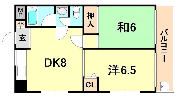 兵庫県神戸市兵庫区中道通４ 大開駅 2DK マンション 賃貸物件詳細