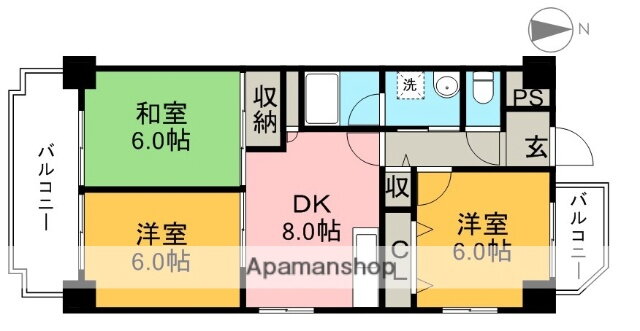 高知県高知市上町１ 枡形駅 3DK マンション 賃貸物件詳細