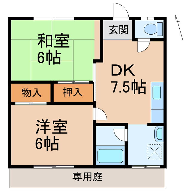 すみれマンションＩＩＩ 1階 2DK 賃貸物件詳細