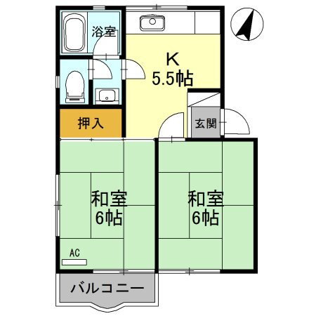 埼玉県八潮市大字大瀬 八潮駅 2K アパート 賃貸物件詳細