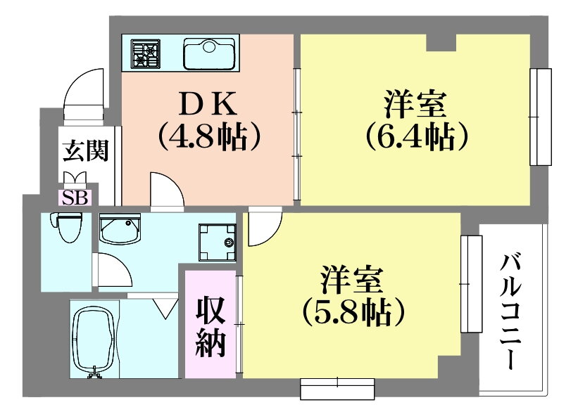 兵庫県神戸市兵庫区西橘通１ 神戸駅 2DK マンション 賃貸物件詳細