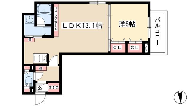 ルシェット白川公園 5階 1LDK 賃貸物件詳細