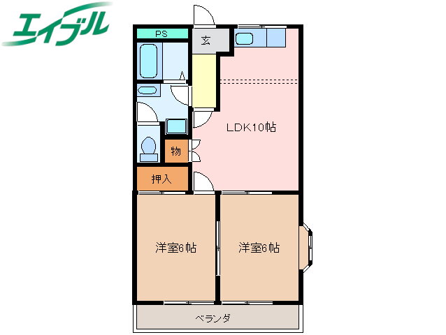 フォンテーヌ 1階 2LDK 賃貸物件詳細