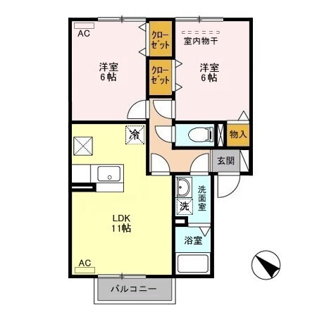 新潟県新潟市東区江南５ 越後石山駅 2LDK アパート 賃貸物件詳細