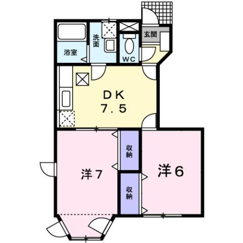 宮城県仙台市太白区四郎丸字渡道 南仙台駅 2DK アパート 賃貸物件詳細