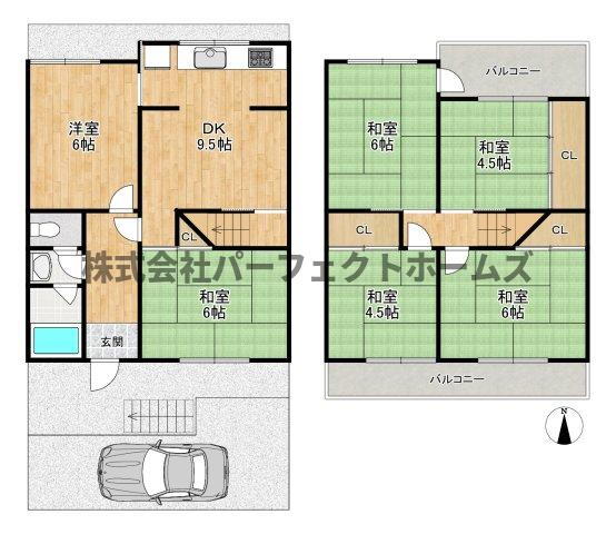 大阪府寝屋川市三井が丘４ 星田駅 6DK 一戸建て 賃貸物件詳細