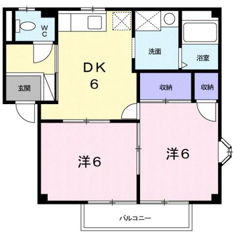 岡山県岡山市北区平野 庭瀬駅 2DK アパート 賃貸物件詳細