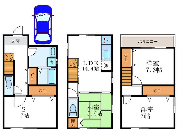 京都府京都市上京区七番町 円町駅 3SLDK 一戸建て 賃貸物件詳細