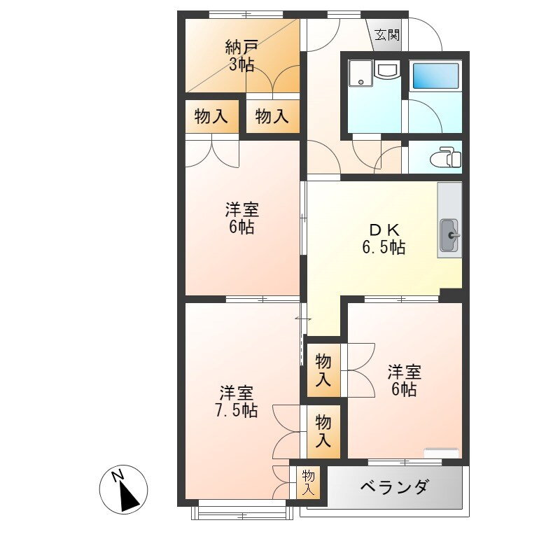 栃木県宇都宮市簗瀬２ 宇都宮駅 3SDK マンション 賃貸物件詳細
