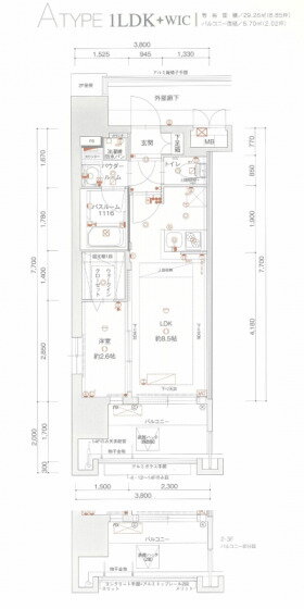 グランフォーレプライム神屋町 14階 1LDK 賃貸物件詳細