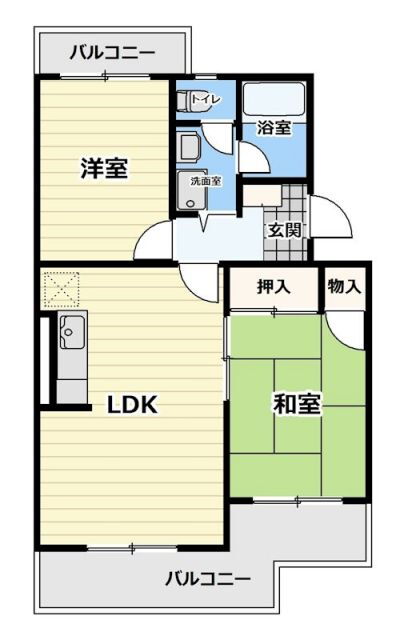 エタニティーＩＩ 2階 2LDK 賃貸物件詳細